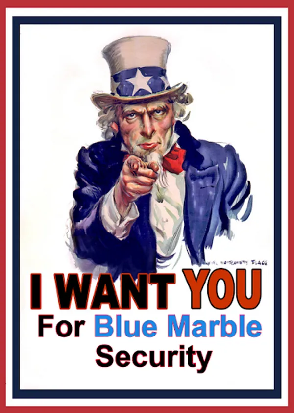 I Want You for Blue Marble Security stylized American poster